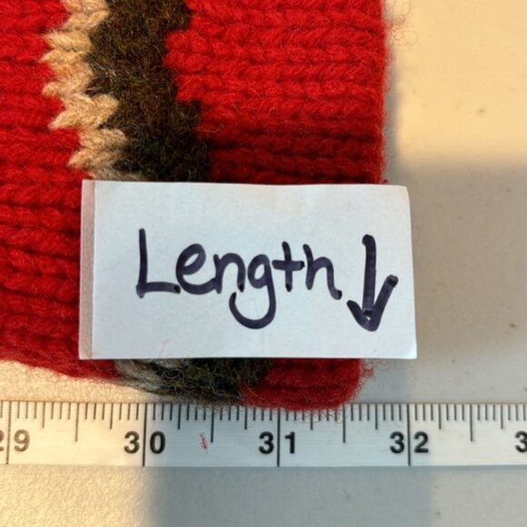 Sundance women’s heritage red southwestern 100% lambs wool tie cardigan size M - Picture 13 of 14